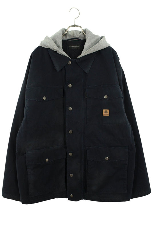 Balenciaga 23AW DOUBLEB Hoodie Blue x Gray Size 3