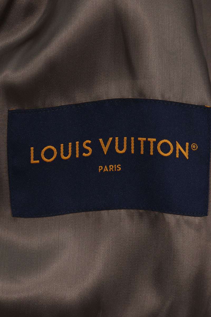 LOUISVUITTON 23AW Monogram Leather Varsity Jacket Size L
