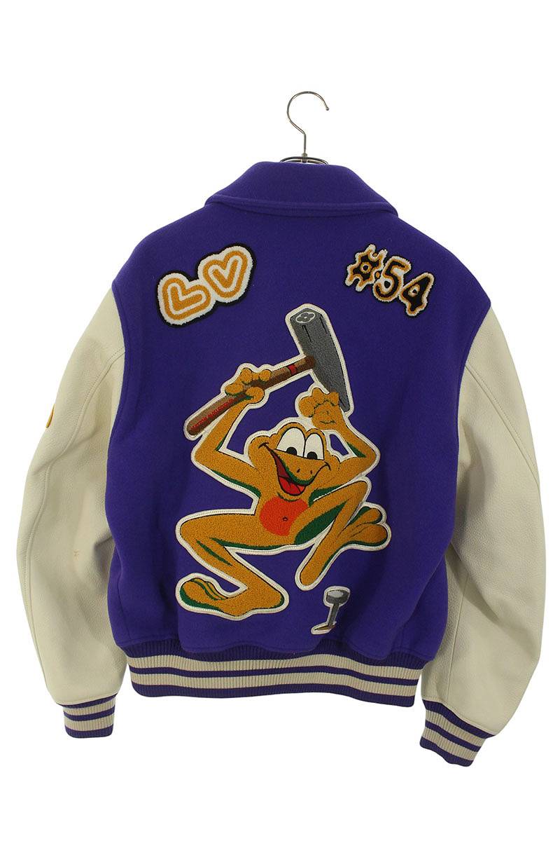 LOUISVUITTON 22AW Multi Patch Leather Varsity Jacket Size S