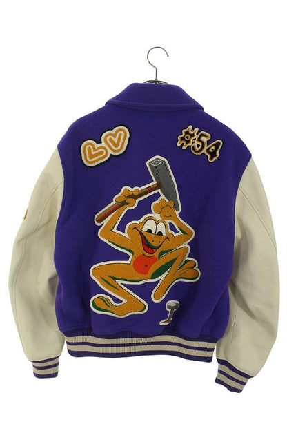 LOUISVUITTON 22AW Multi Patch Leather Varsity Jacket Size S