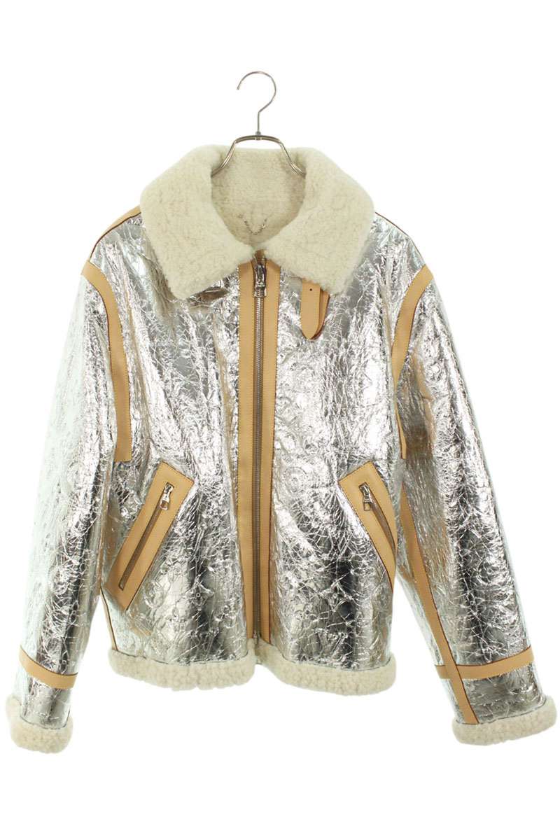 LOUISVUITTON Monogram Mirror Shearling Leather Size M