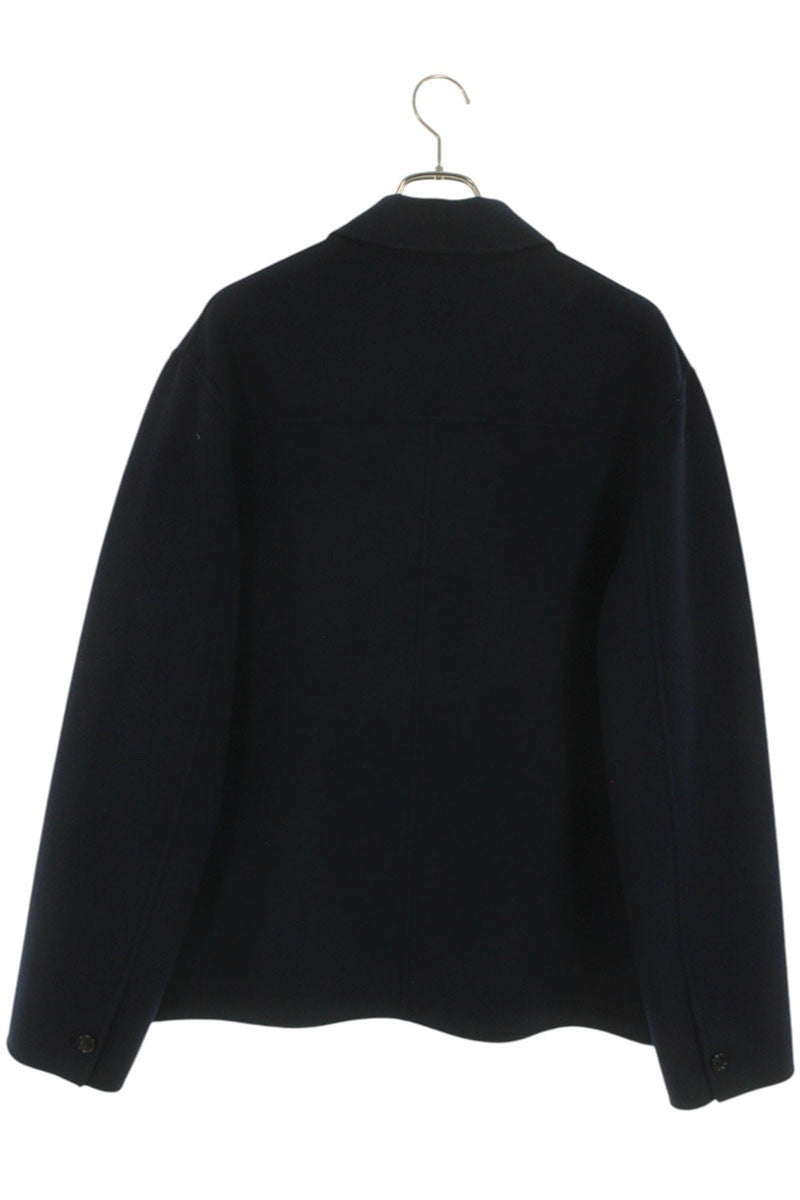 AMI Alexandre Mattiussi Boxy Button Wool Blouson Navy Size L