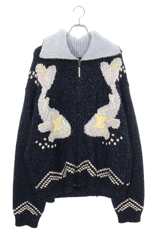 LOUISVUITTON 25AW Faux Pearl Embroidered Zip Blue Size 5L