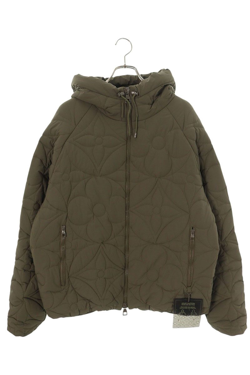LOUISVUITTON LVSE Flower Quilted Hooded Padded Size XXL