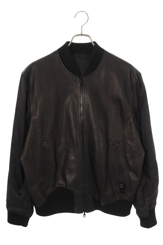 LOUISVUITTON Reversible Leather Nylon Blouson Black Size S