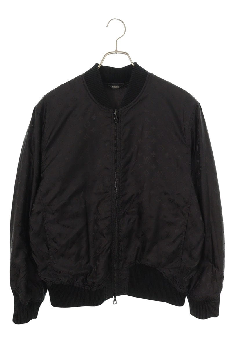 LOUISVUITTON Reversible Leather Nylon Blouson Black Size S