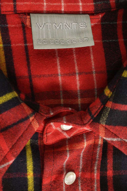 VTMNTS Barcode Padded Flannel Check Blouson Red Size M