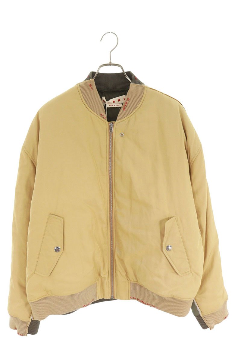 Marni Reconstructed Bicolor Bomber Beige Khaki Size XL