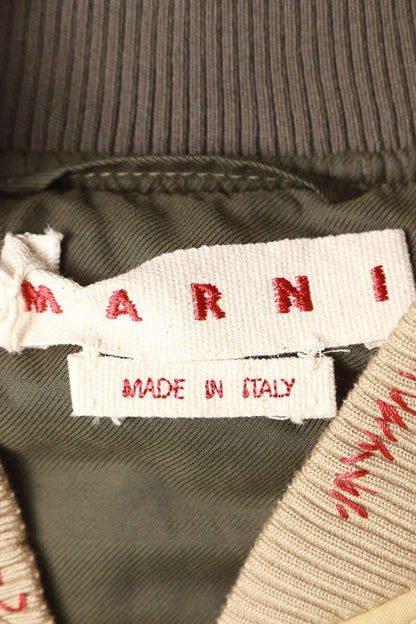 Marni Reconstructed Bicolor Bomber Beige Khaki Size XL