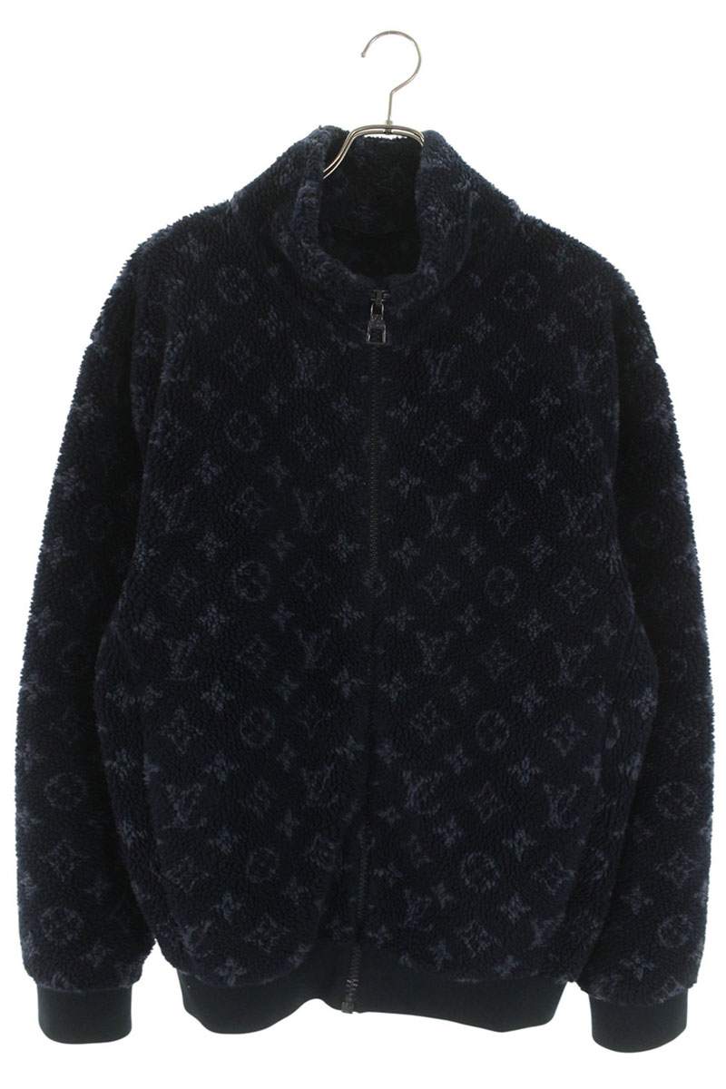 LOUISVUITTON Monogram Fleece Oversized Blouson Navy Size XL