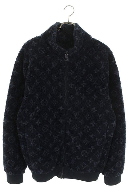 LOUISVUITTON Monogram Fleece Oversized Blouson Navy Size XL