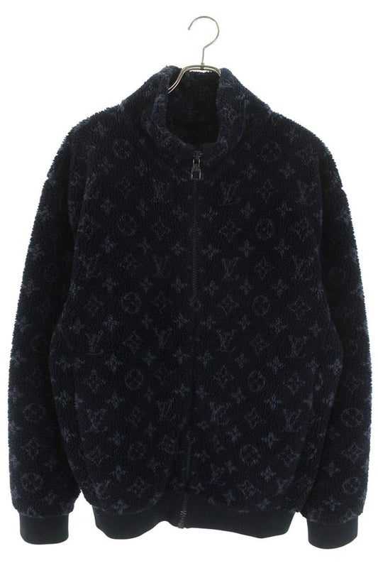 LOUISVUITTON Monogram Fleece Oversized Blouson Navy Size XL
