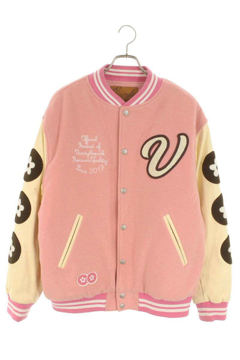 VANDY THE PINK Pink White Patch Varsity Jacket Size XL
