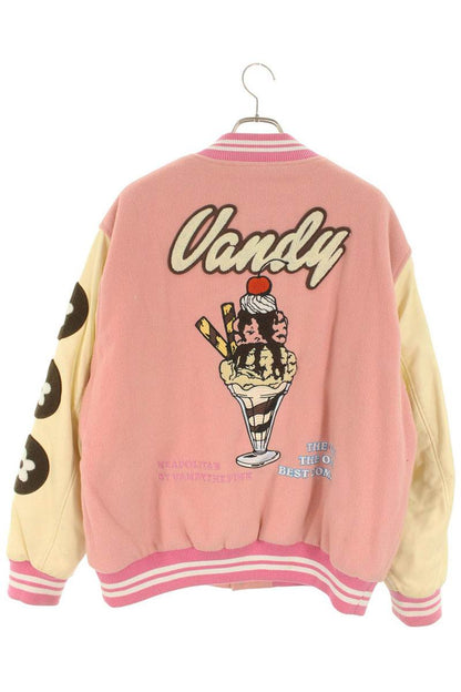 VANDY THE PINK Pink White Patch Varsity Jacket Size XL