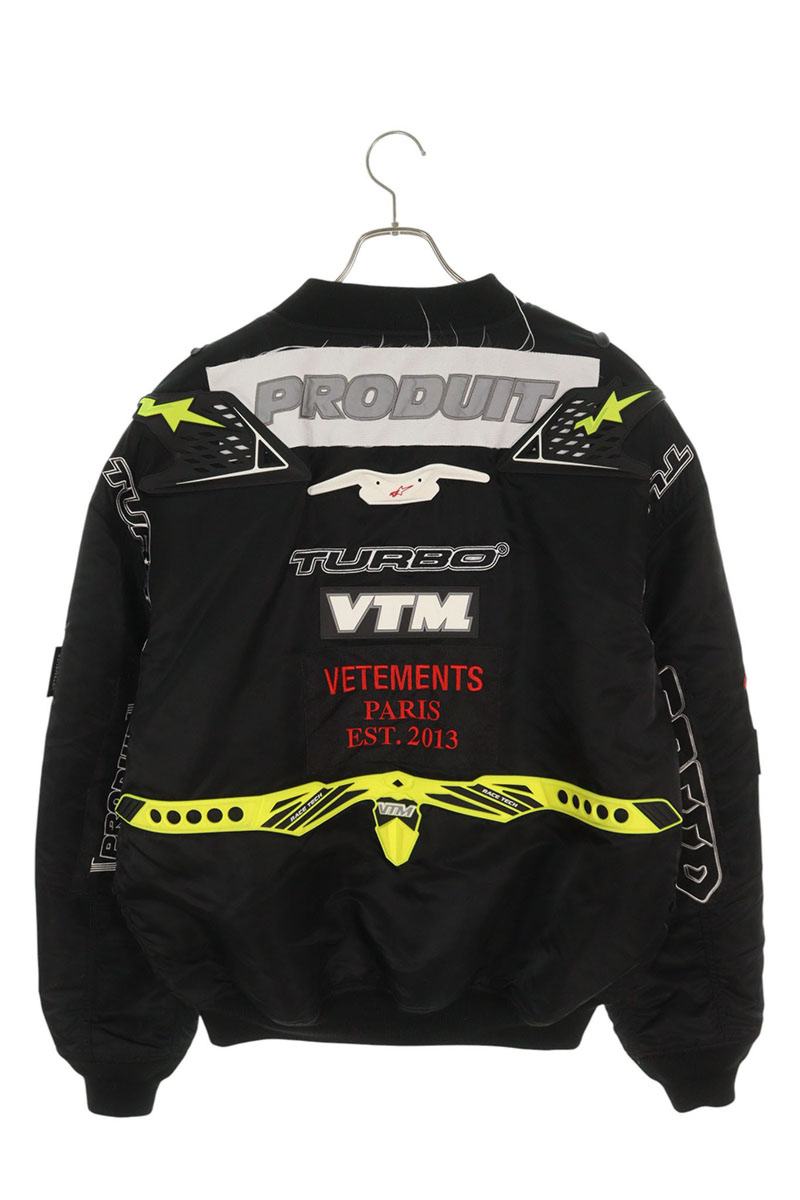 VETEMENTS 20SS Black Racing Bomber Jacket Size S