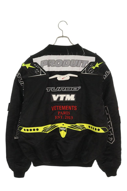 VETEMENTS 20SS Black Racing Bomber Jacket Size S