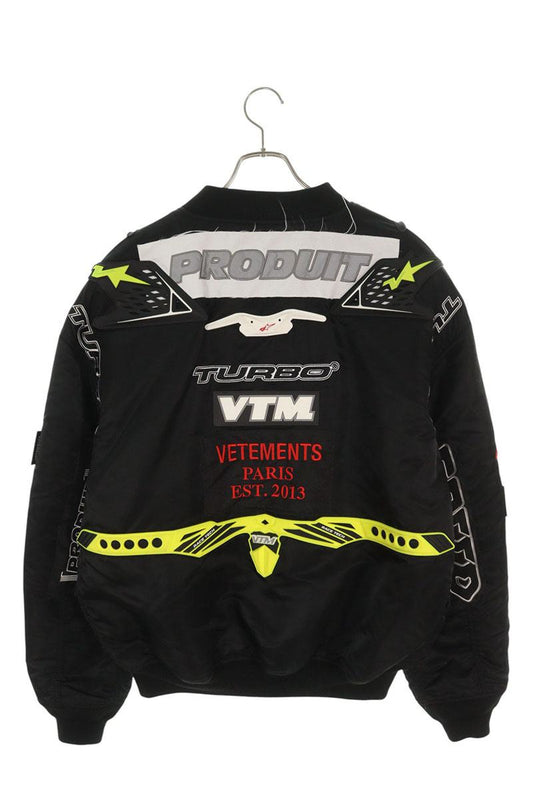 VETEMENTS 20SS Black Racing Bomber Jacket Size S