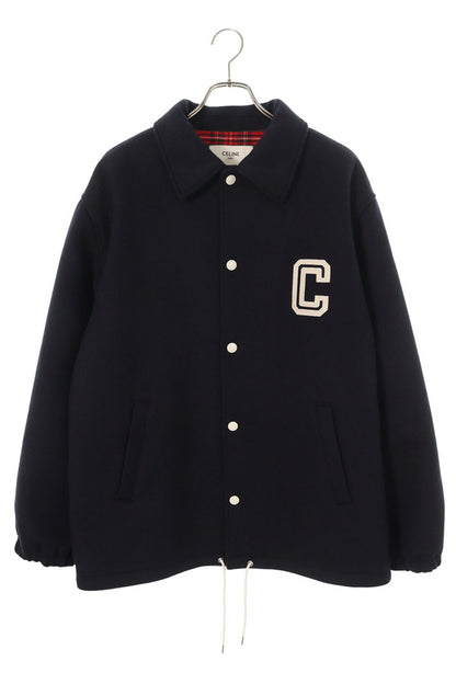 CELINE Check Lining Double Face Logo Patch Jacket Size L