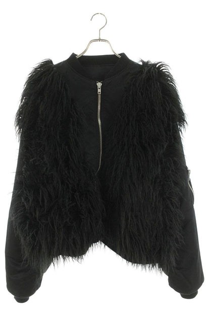 FILTH Hairy Fur Reversible Bomber Jacket Black Size M