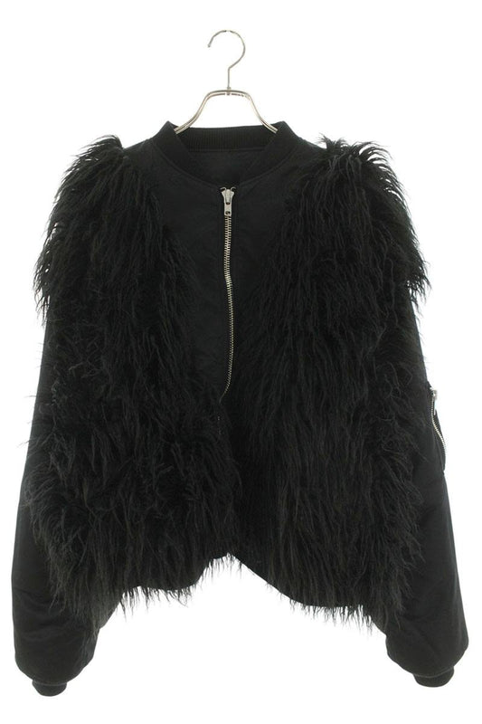 FILTH Hairy Fur Reversible Bomber Jacket Black Size M