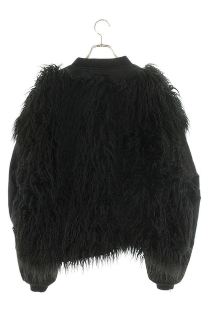 FILTH Hairy Fur Reversible Bomber Jacket Black Size M