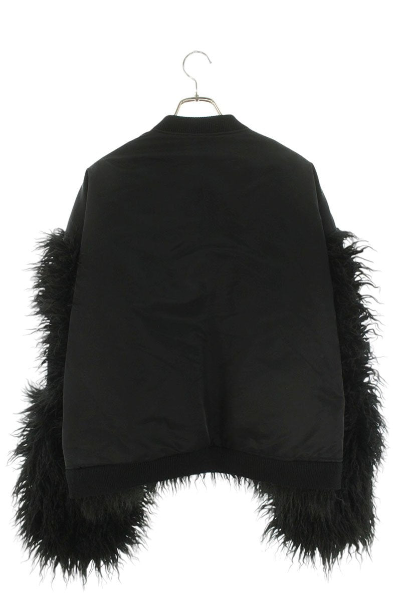 FILTH Hairy Fur Reversible Bomber Jacket Black Size M