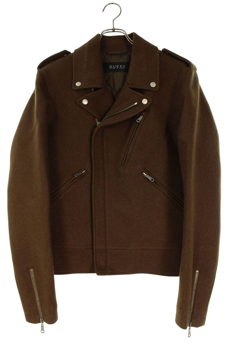 GUCCI Wool Mohair Riders Jacket Brown Size S