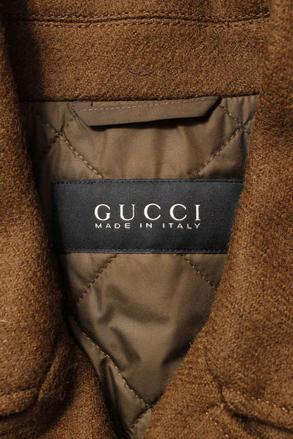 GUCCI Wool Mohair Riders Jacket Brown Size S