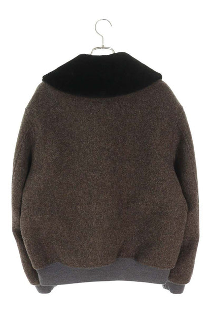miumiu 25AW Shetland Wool Zip-Up Blouson Brown Size XS