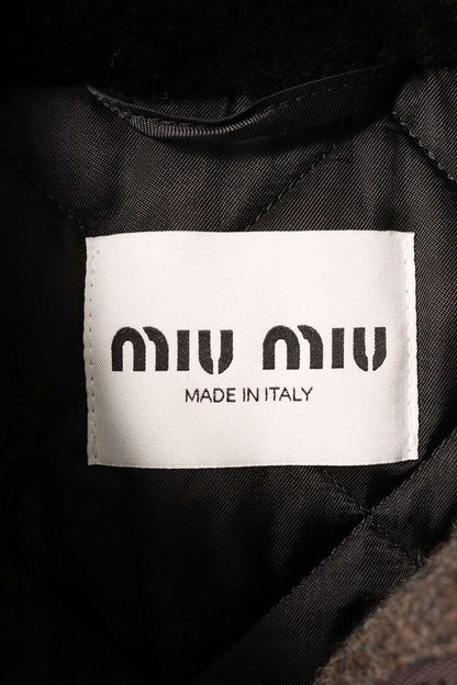 miumiu 25AW Shetland Wool Zip-Up Blouson Brown Size XS