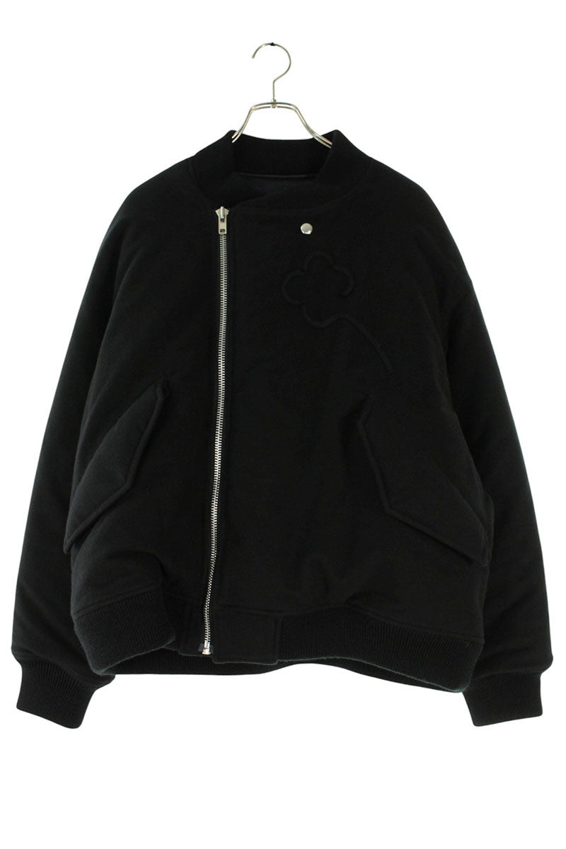 ALMOSTBLACK 25AW Embroidered Silk Blend Bomber Black Size M