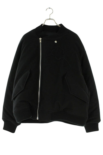 ALMOSTBLACK 25AW Embroidered Silk Blend Bomber Black Size M