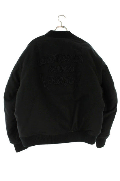 ALMOSTBLACK 25AW Embroidered Silk Blend Bomber Black Size M