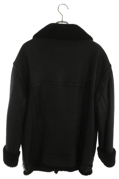 FENDI Black Shearling Lamb Leather Blouson Size S