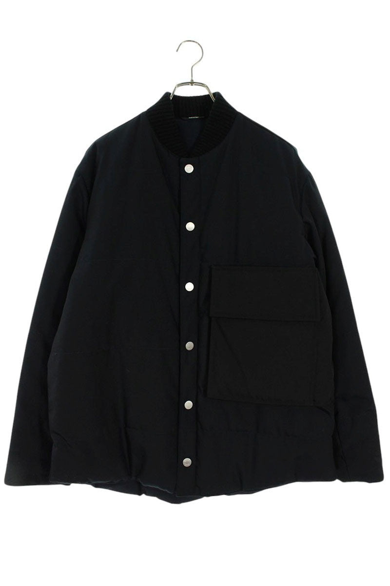 HERMES Padded Nylon Blend Blouson Navy/Brown Size M