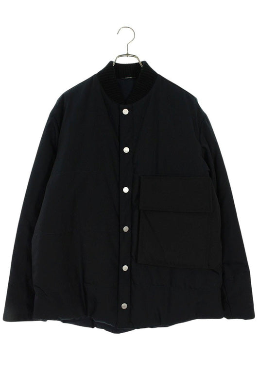 HERMES Padded Nylon Blend Blouson Navy/Brown Size M