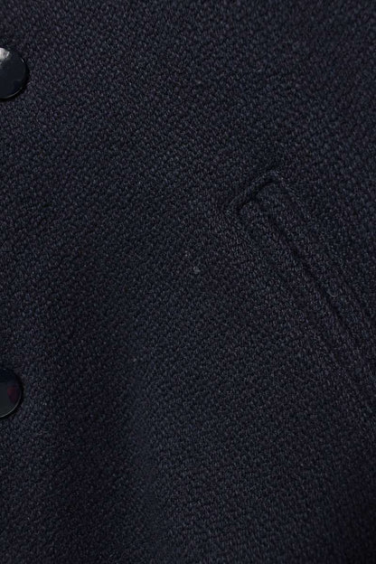 CELINE Loose Varsity Teddy Blouson Navy/White Size XS