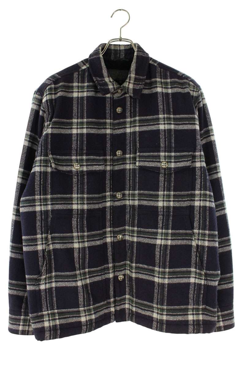 Chrome Hearts Cross Ball Button Check Blouson Navy Size L