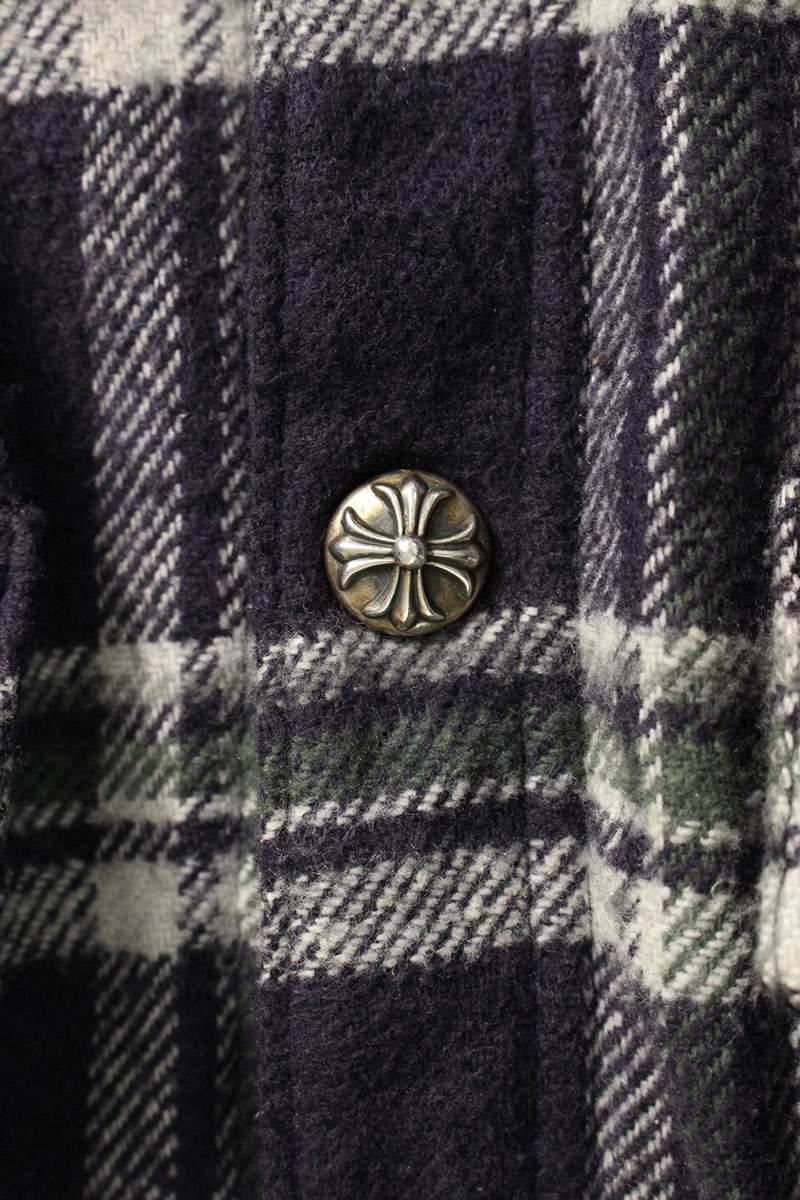 Chrome Hearts Cross Ball Button Check Blouson Navy Size L