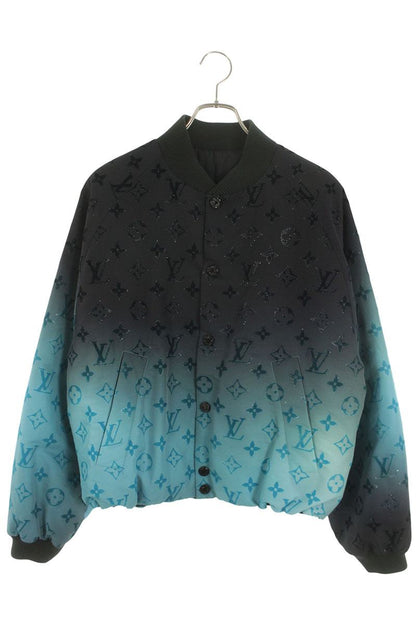 LOUISVUITTON 24AW Monogram Nylon Bomber Jacket Blue Size S