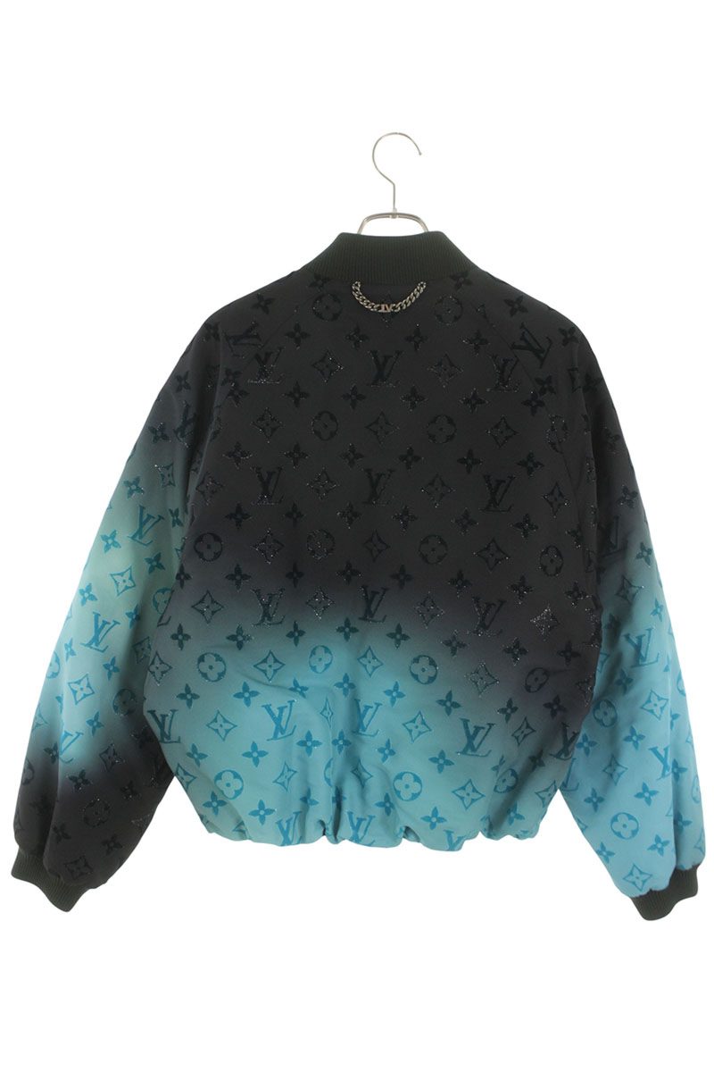 LOUISVUITTON 24AW Monogram Nylon Bomber Jacket Blue Size S
