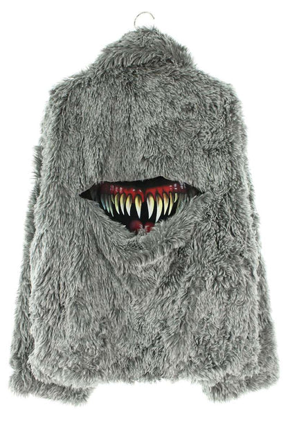 doublet 25AW SINISTER MOUTH Faux Fur Jacket Gray Size M