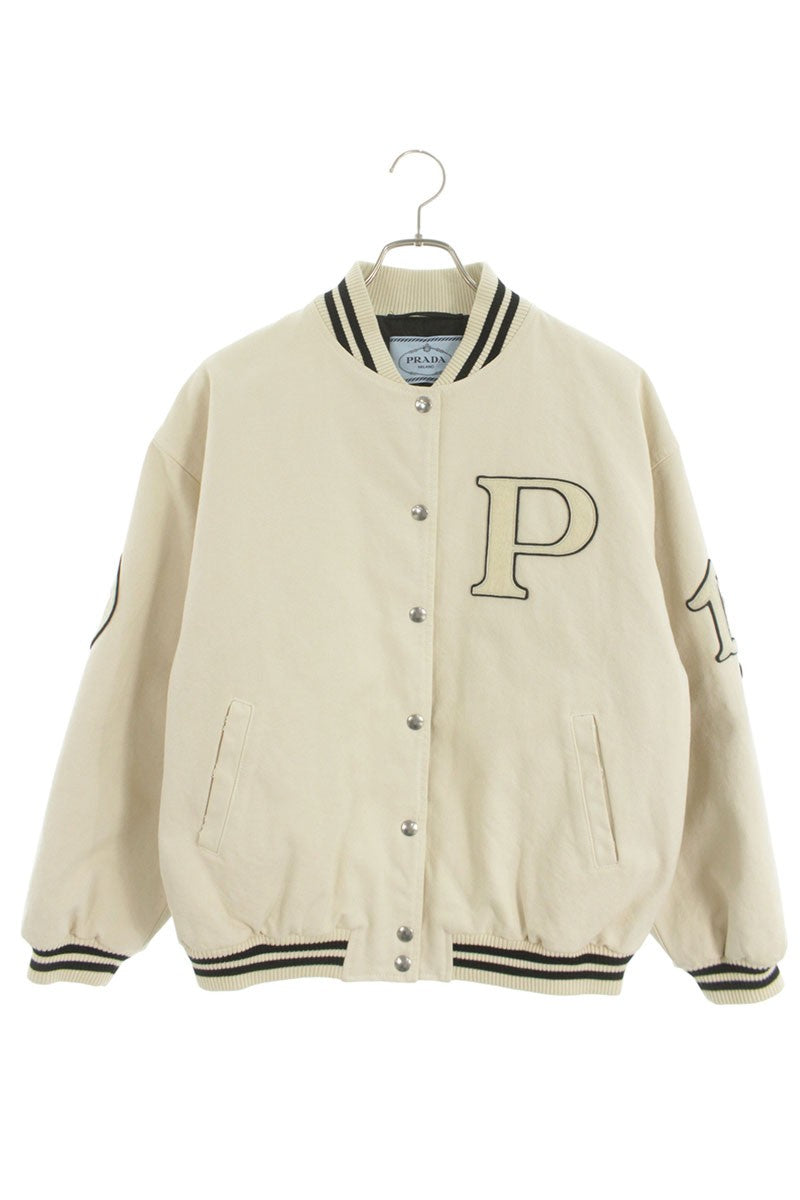 PRADA Cotton Canvas Patchwork Blouson Beige Size XXS