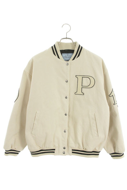 PRADA Cotton Canvas Patchwork Blouson Beige Size XXS