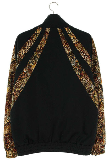 CELINE Zip-Up Leopard Blouson Black Size L