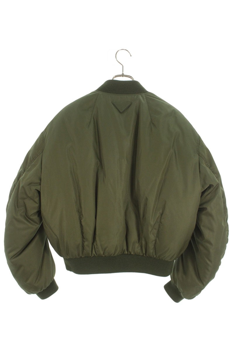 PRADA 23AW Cropped Bomber Blouson Khaki Size S