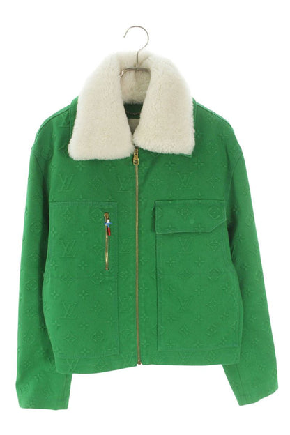 LOUISVUITTON 21AW Embossed Monogram Shearling Collar Size M