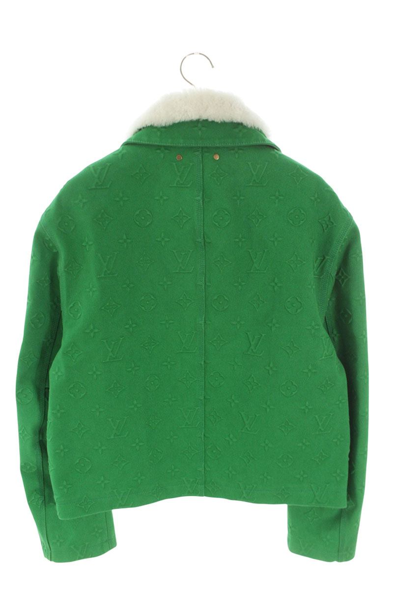 LOUISVUITTON 21AW Embossed Monogram Shearling Collar Size M