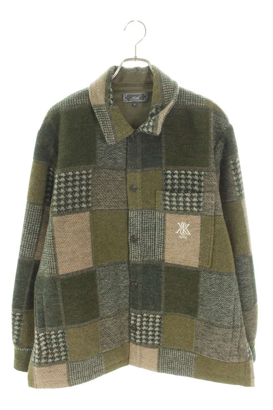 KITH Patchwork Wool Coach Jacket Green Size XL
