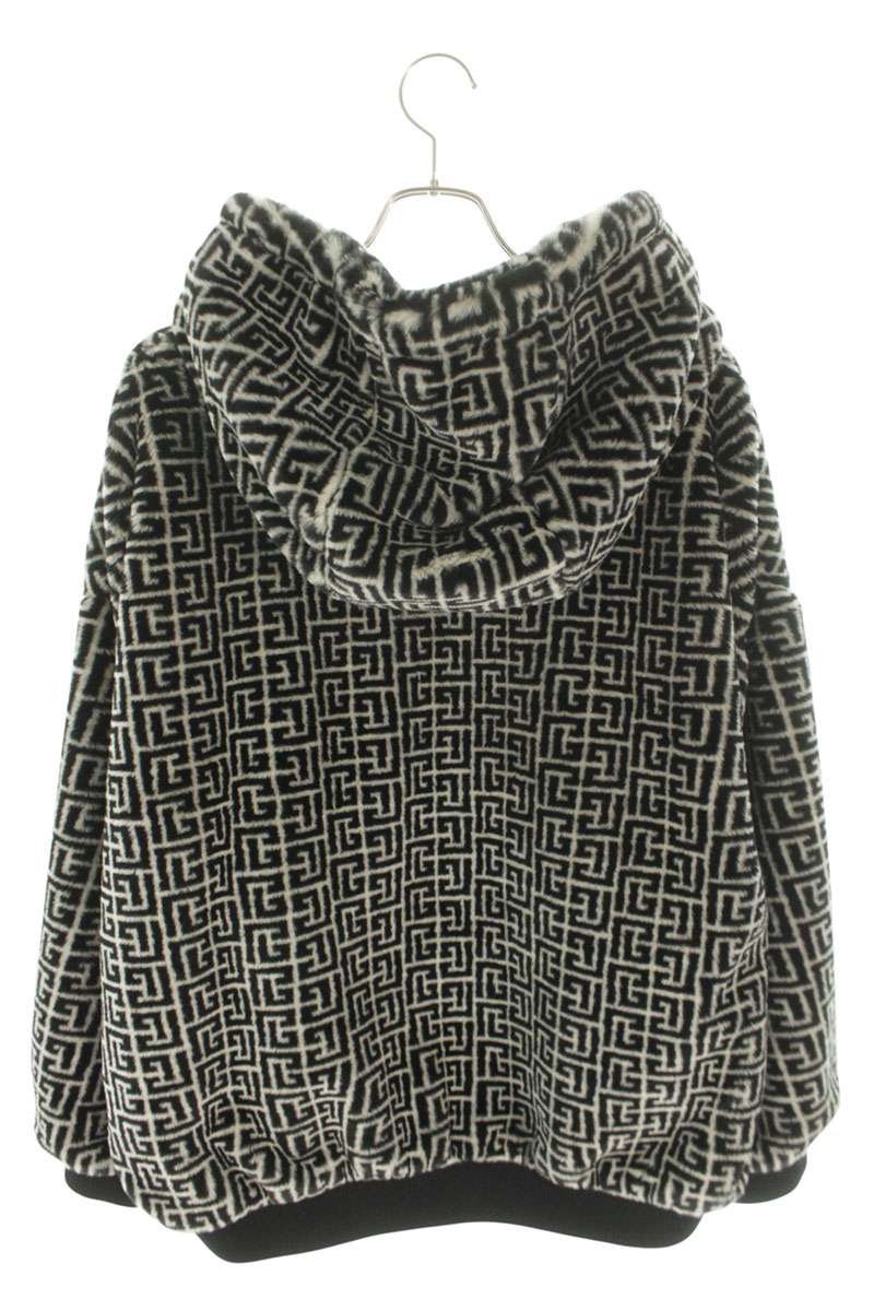 BALMAIN All Over Logo Fur Blouson Black Size L
